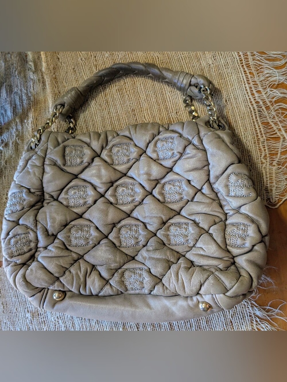 Carolina Herrera Quilted Leather Bucket Bag